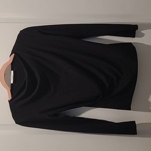 MM Lafleur Black Drape Neck Women Top Blouse